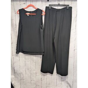 Talbots 2 Piece Set Black‎ Classic Layered Tank & Pants Separates Size 16 USA
